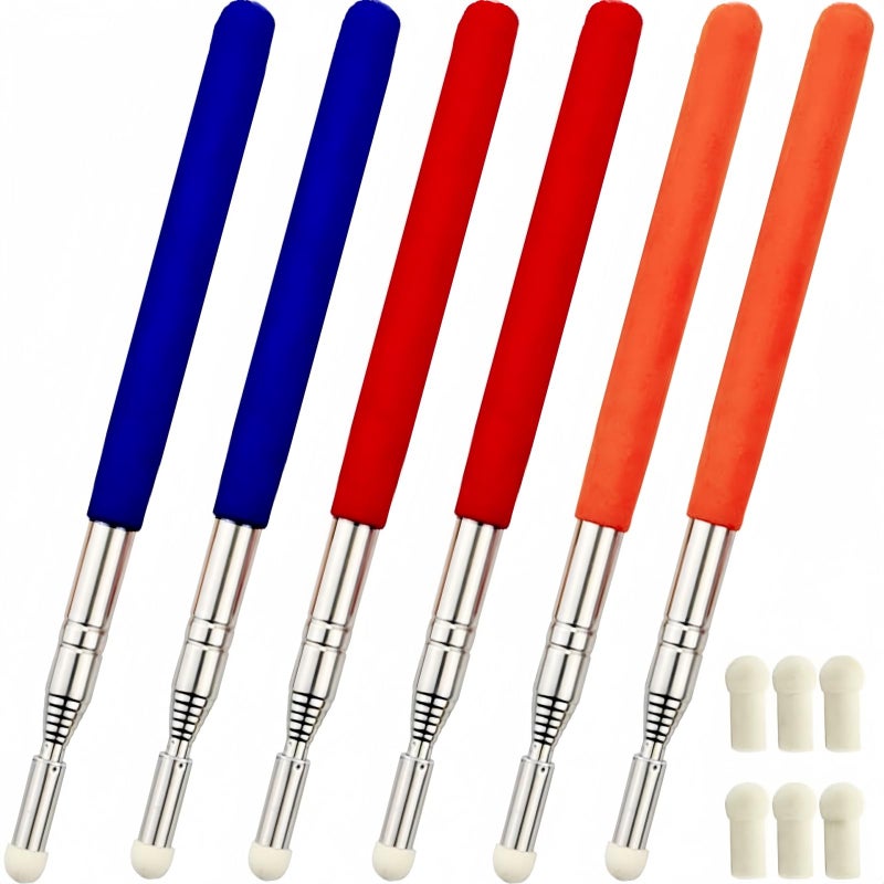 Virtue Morals 6 Pcs Telescopic Teachers Pointer, Retractable Whiteboard Pointer for Teachers, Coach, Presenter, Classroom, Extends to 39 Inches - Image 1
